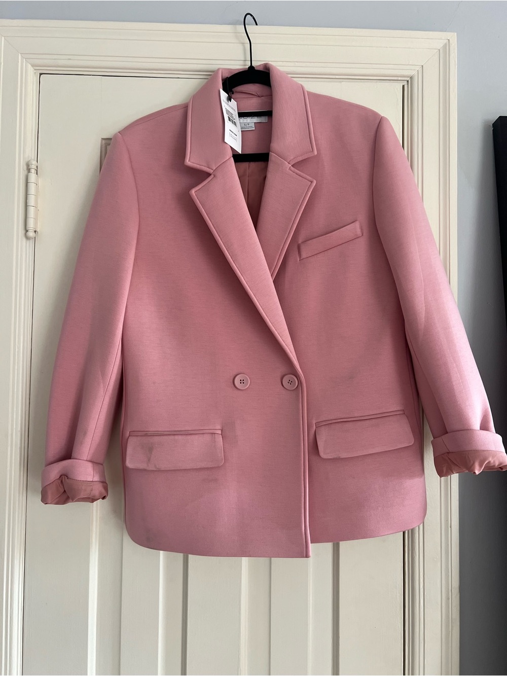 Noize Double-Breasted Pink Blazer Jacket